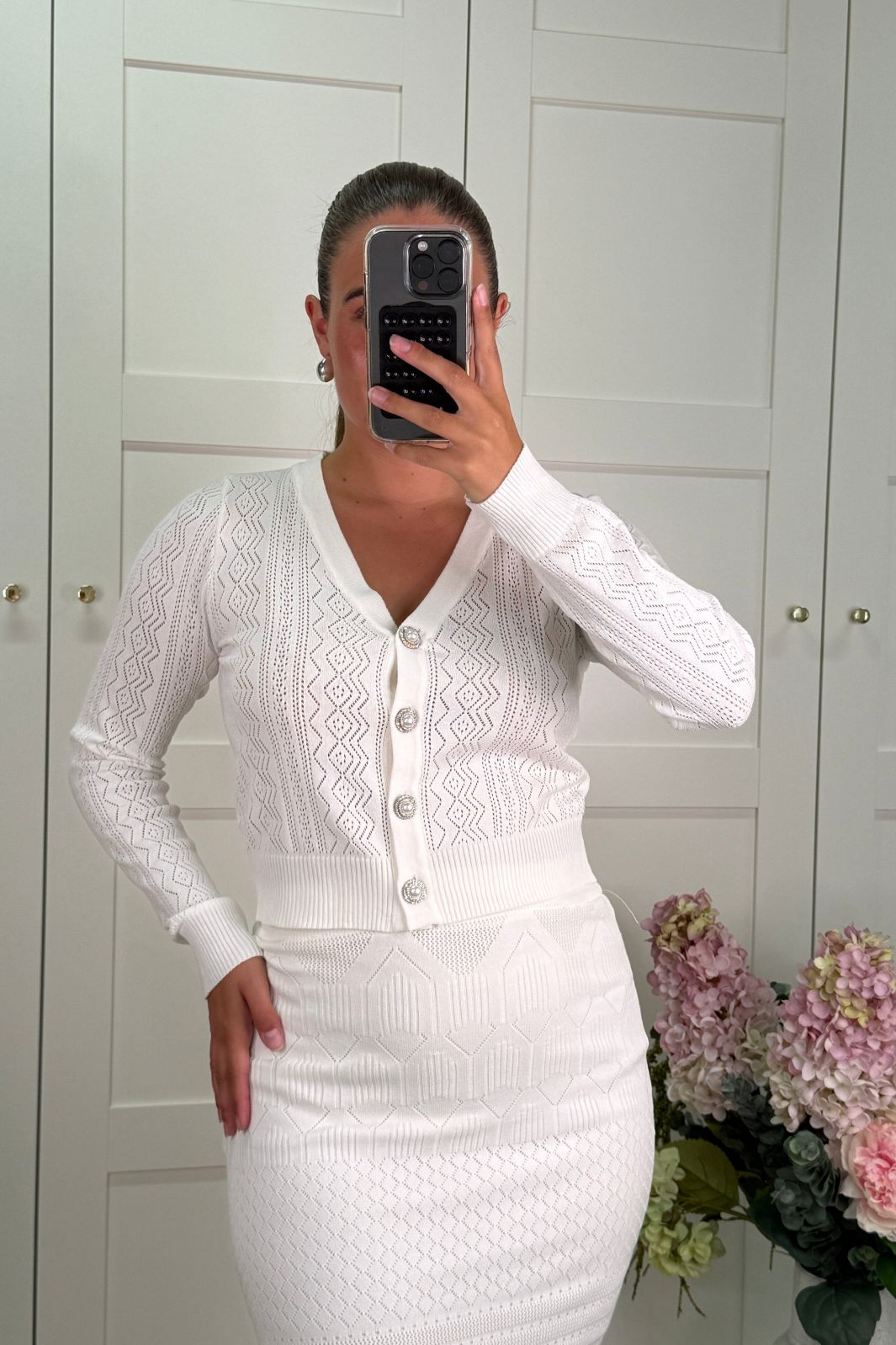 A-bee - Bianca Cardigan - White Toppe