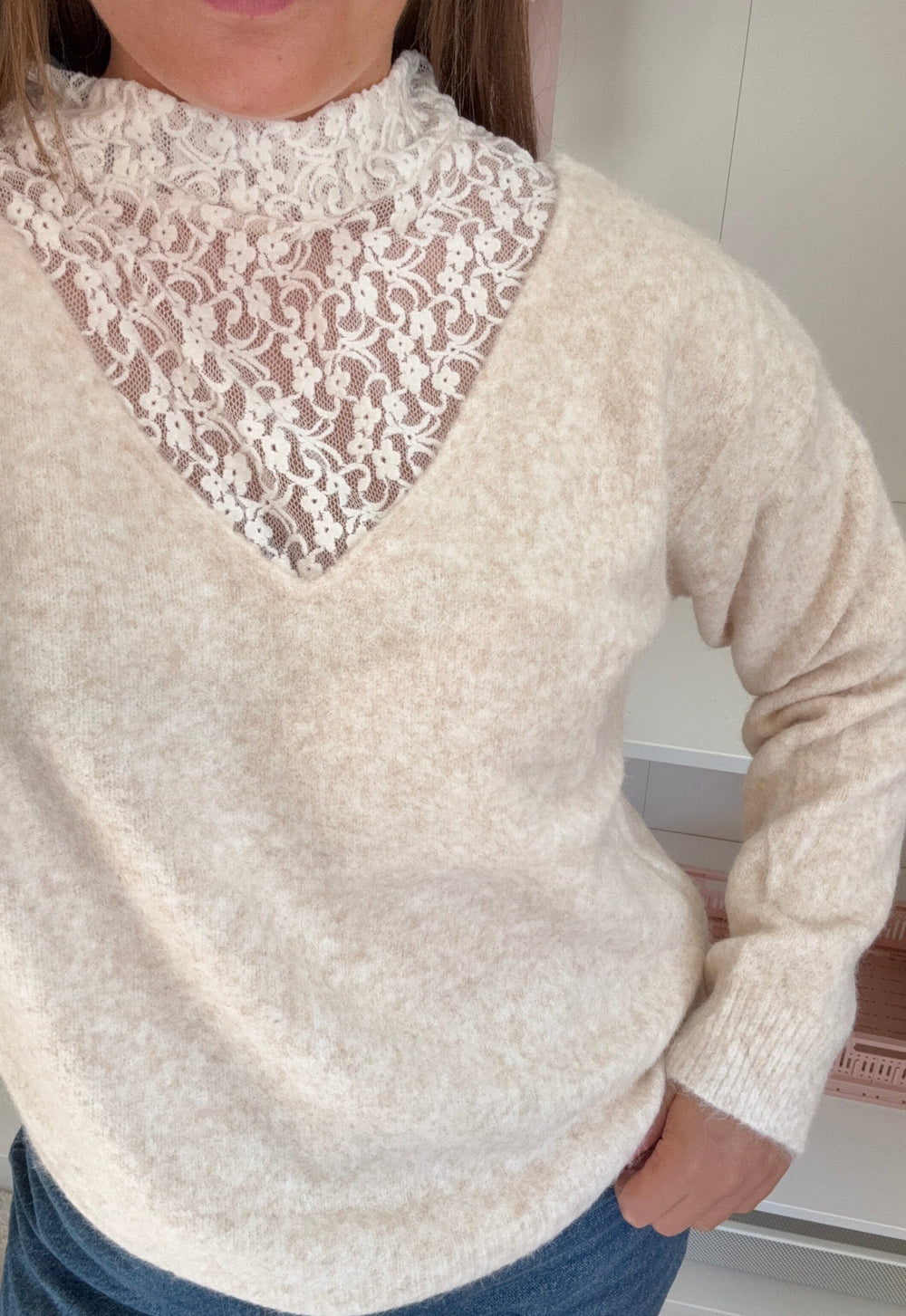 A-bee - Clarisse Striktrøjer - Beige Strikbluser