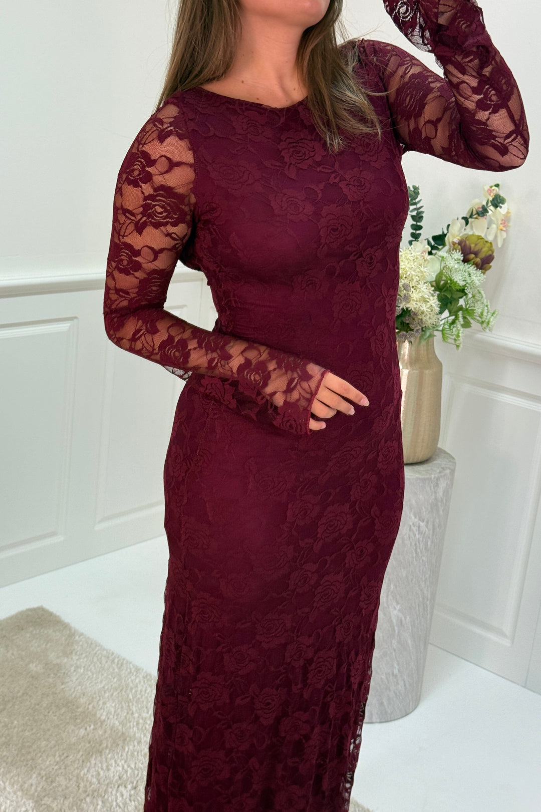 A-bee - Ramona Dress - Burgundy Kjoler