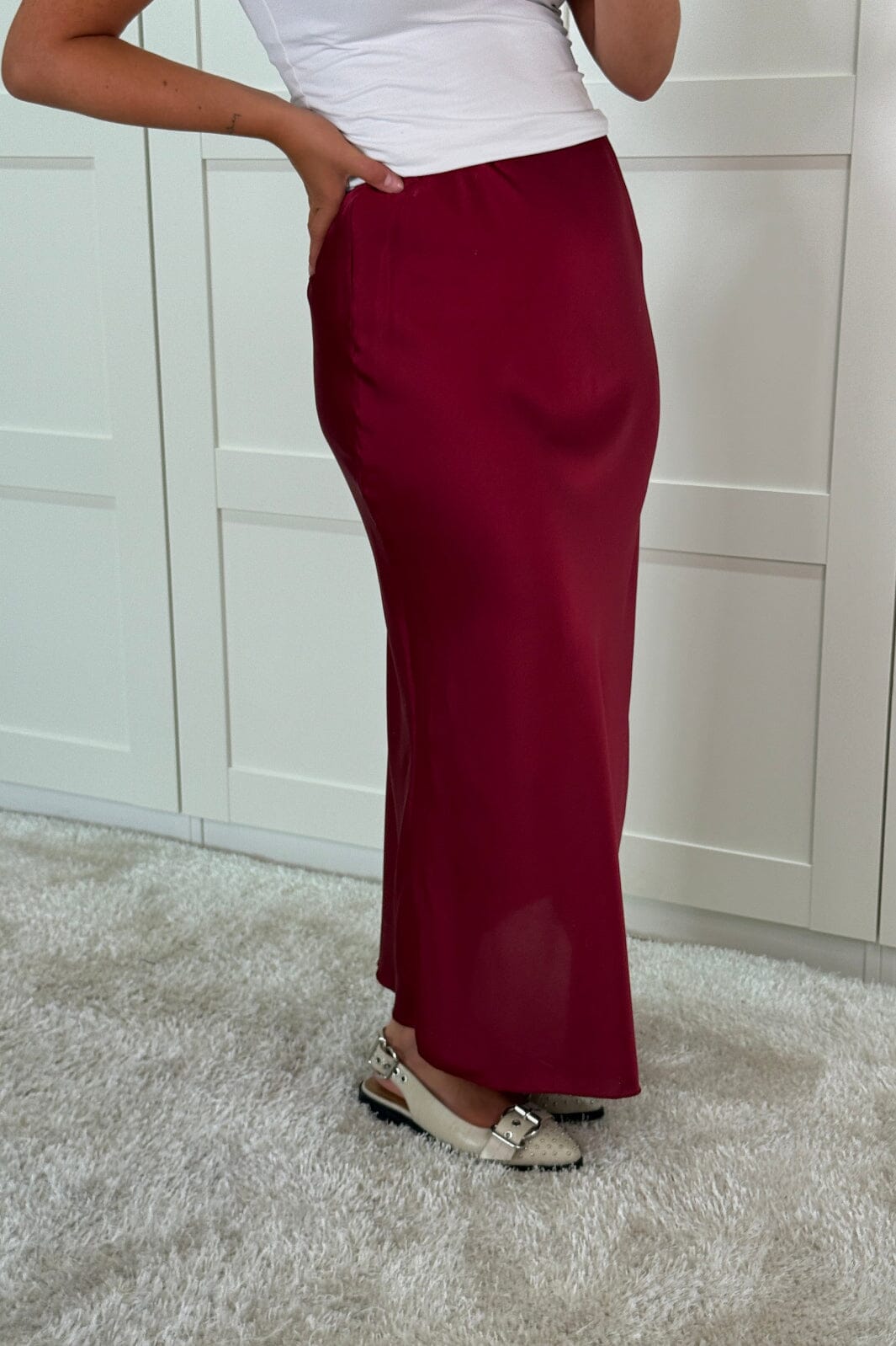A-bee - Tiffany Skirt - Burgundy Nederdele