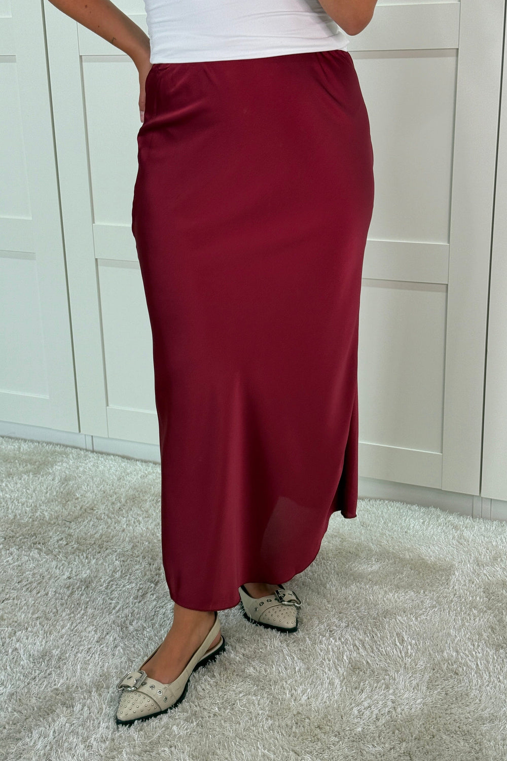 A-bee - Tiffany Skirt - Burgundy Nederdele