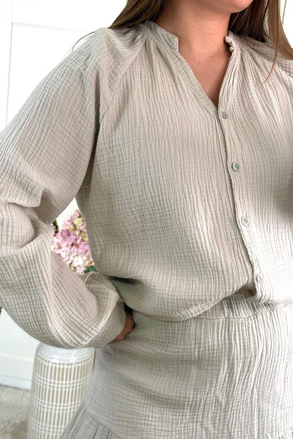 A-bee - Victoria Skjorte - Beige Skjorter