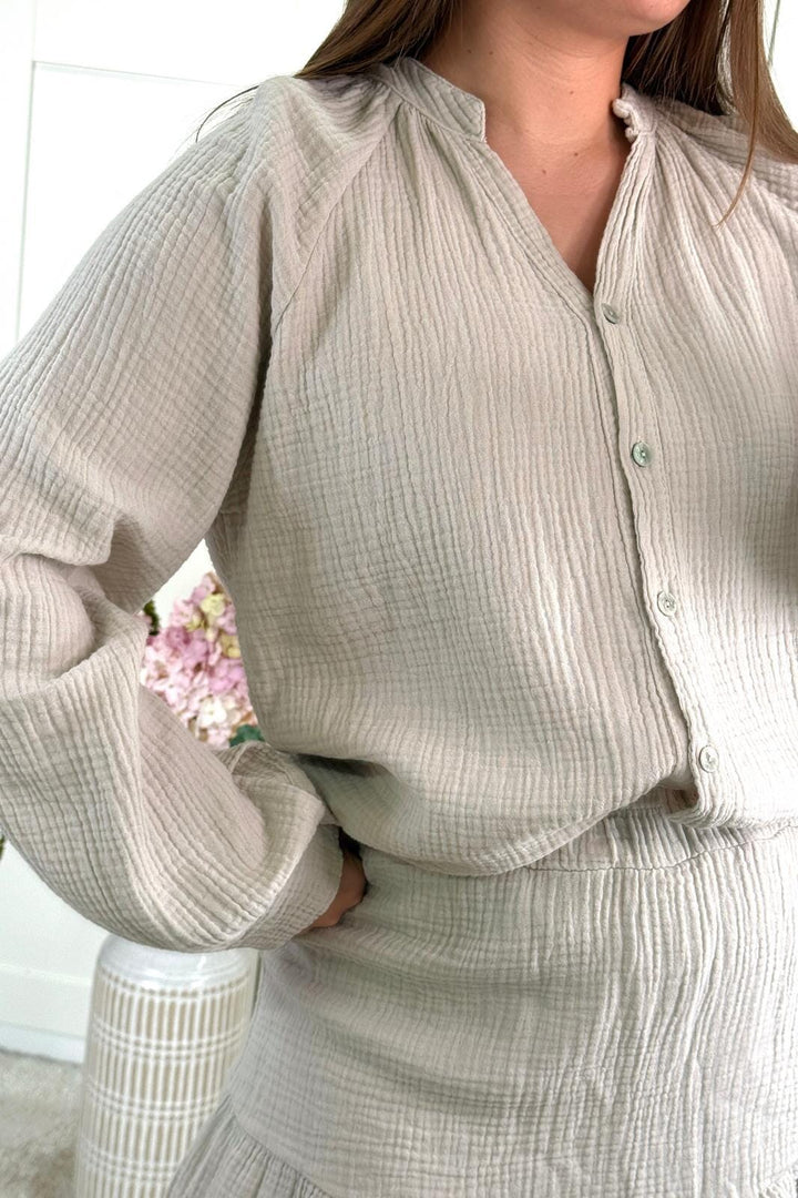 A-bee - Victoria Skjorte - Beige Skjorter