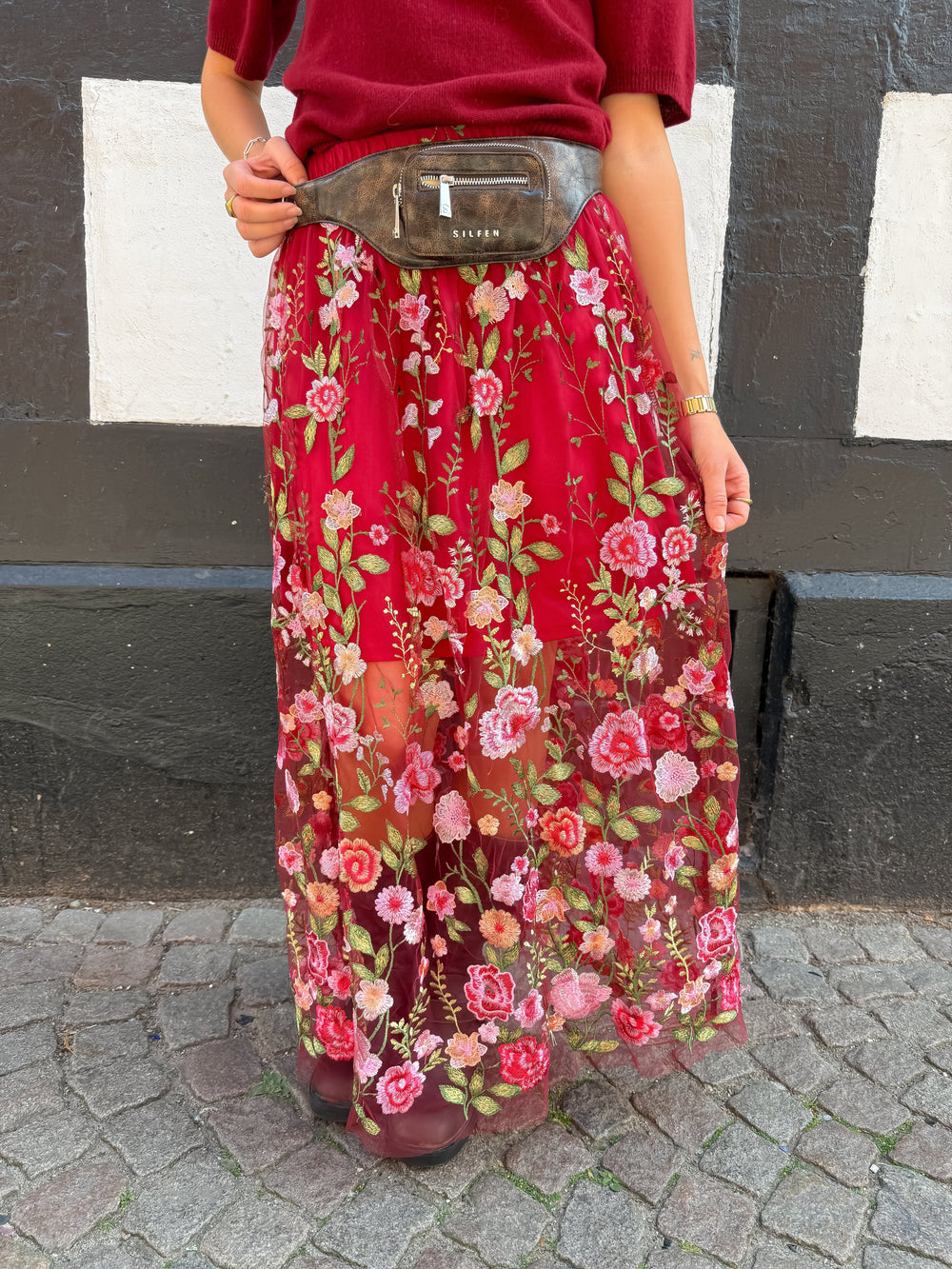 A-View - Fuschia Skirt AV4624 - 373 - Bordeaux/Rose Nederdele