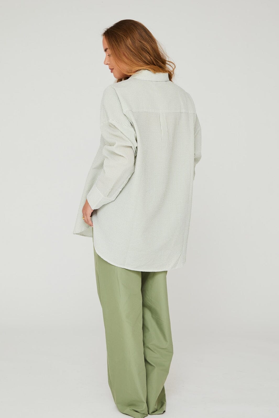 A-View - Sonja Shirt - 068 Green/White Skjorter