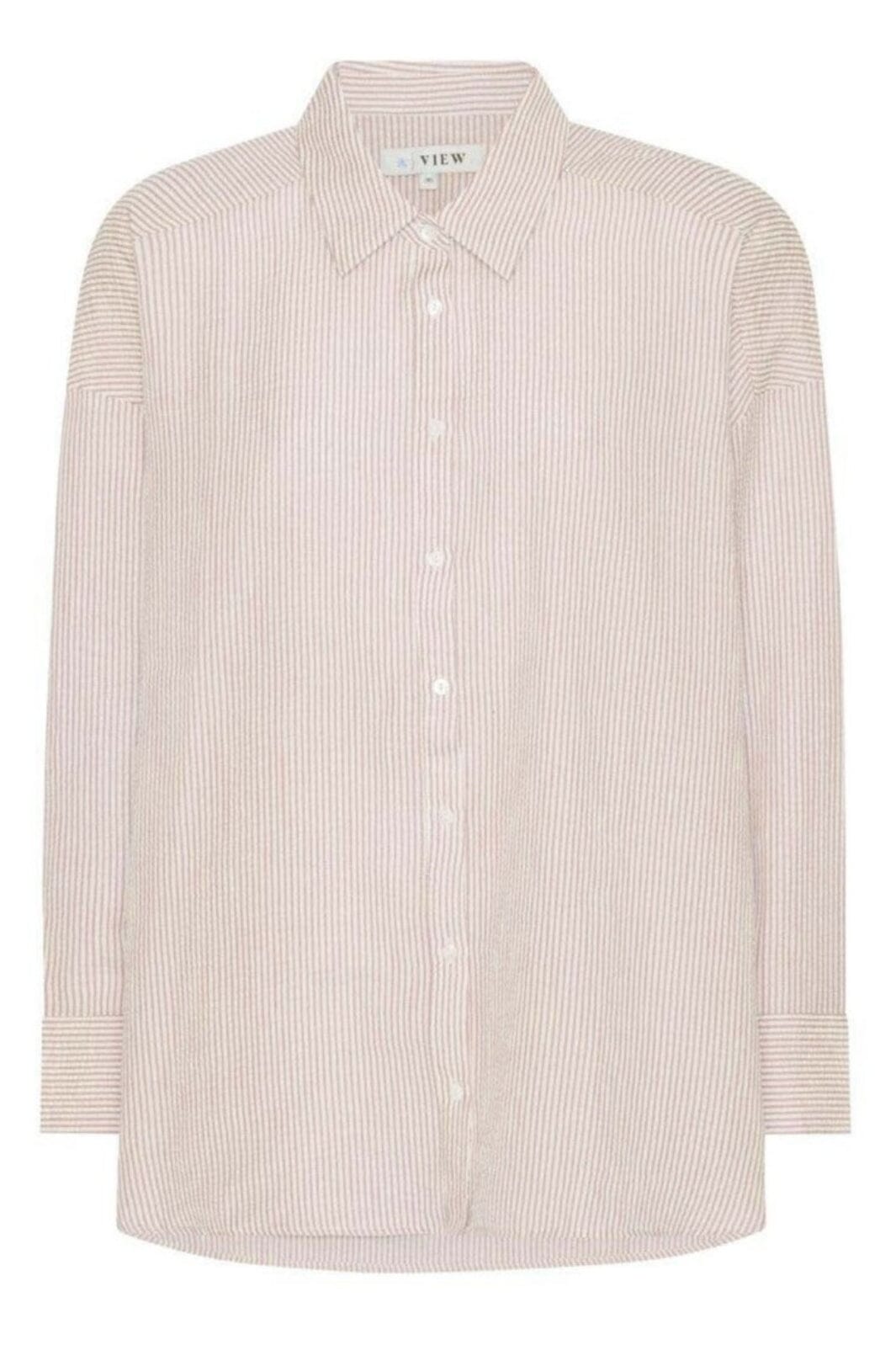 A-View - Sonja Shirt - 077 Sand/White Skjorter