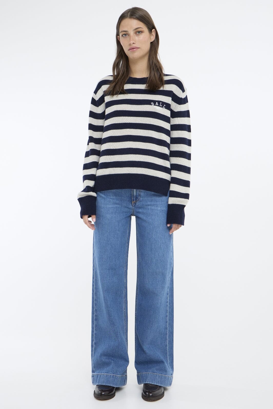 Ball - Batardelli Crewneck 50405129 - 205037 Skycaphain W. Birch Strip Strikbluser