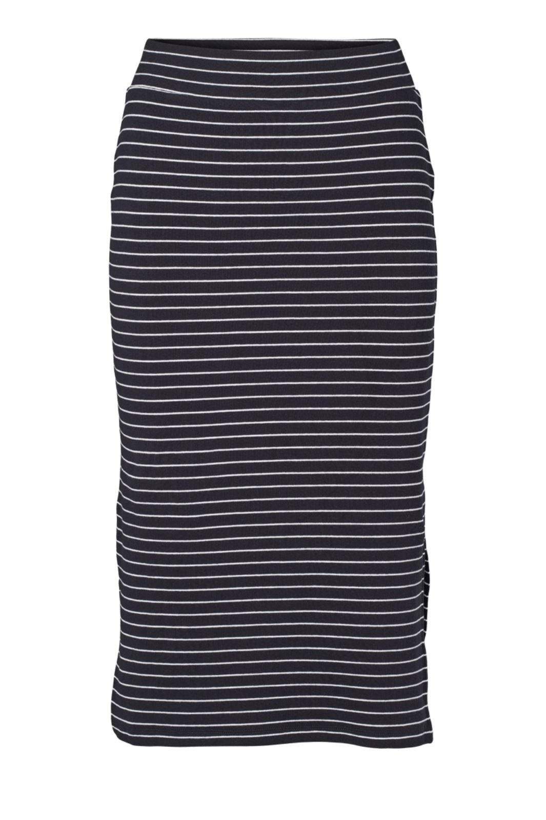 Basic Apparel - Ludmilla Long Skirt - 703 Black / Bright White Nederdele