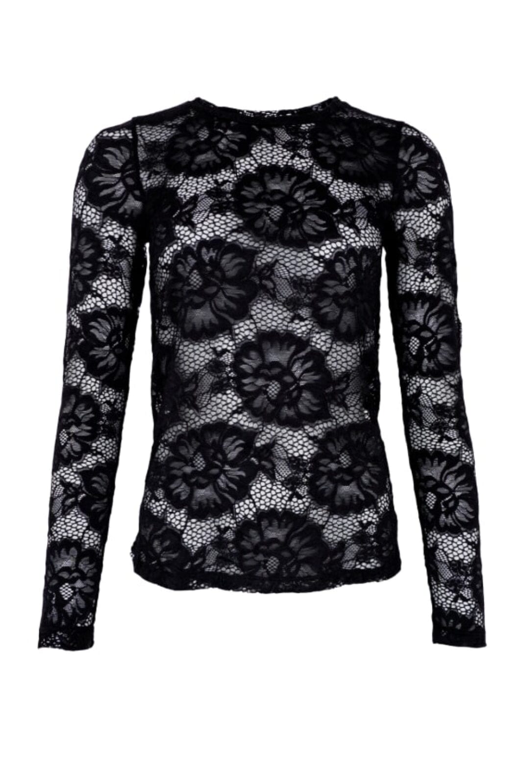 Black Colour - Bcgigi Lace Blouse - Black Flower Bluser