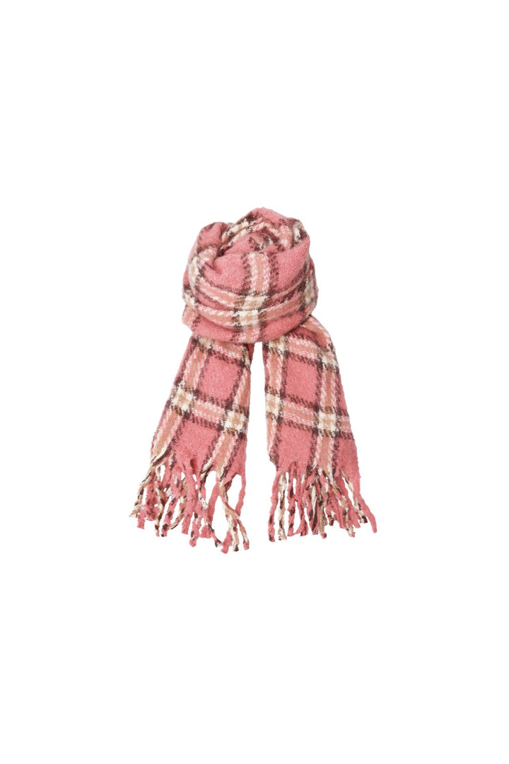 Black Colour - Bcpauline Chekered Winter Scarf 208411 - Winter Rose