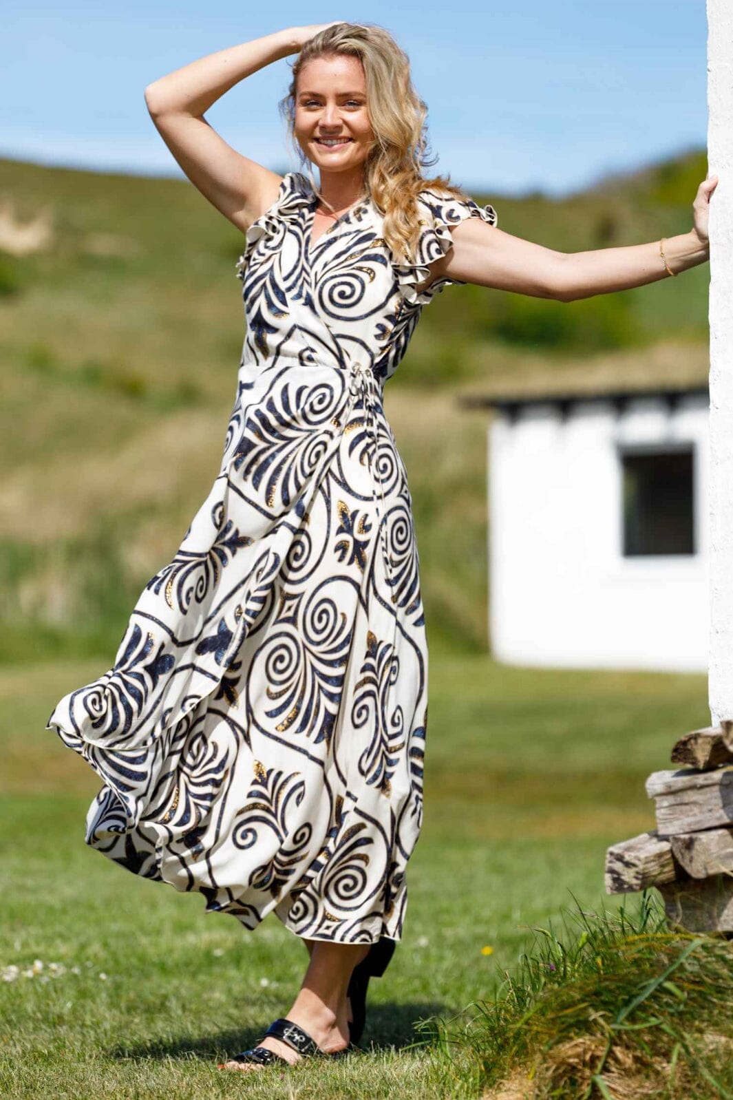 Black Colour - Bcstella Wrap Dress 39609 - Malaka White