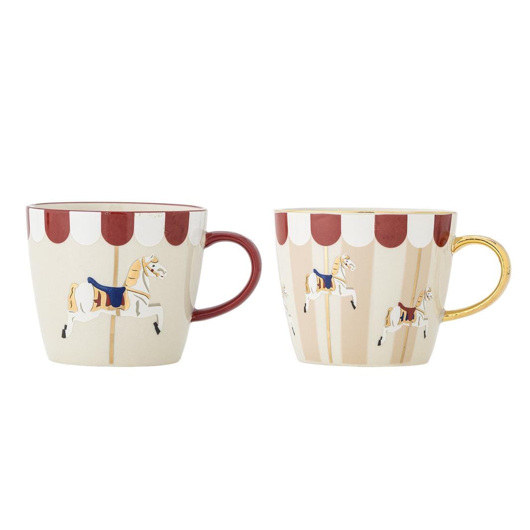 Bloomingville - Merry-go-round Krus, Rød, Stentøj 82062865 - Red