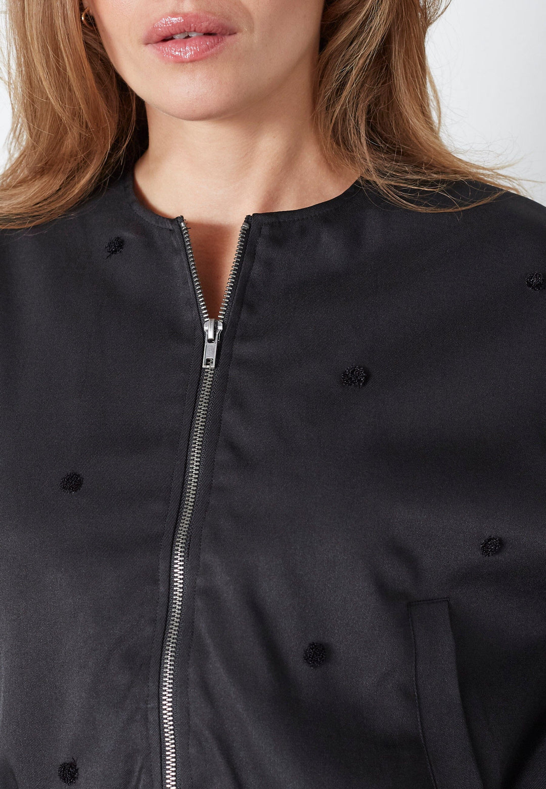 Co´Couture - Clovercc Dot Balloon Jacket 30347 - 96 - Black Jakker