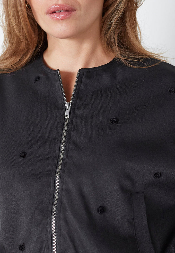 Co´Couture - Clovercc Dot Balloon Jacket 30347 - 96 - Black Jakker