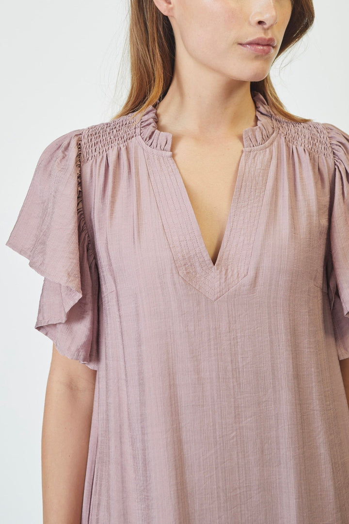 Co´Couture - Heracc Ss Frill Dress 36421 - 103 - Old Rose Kjoler