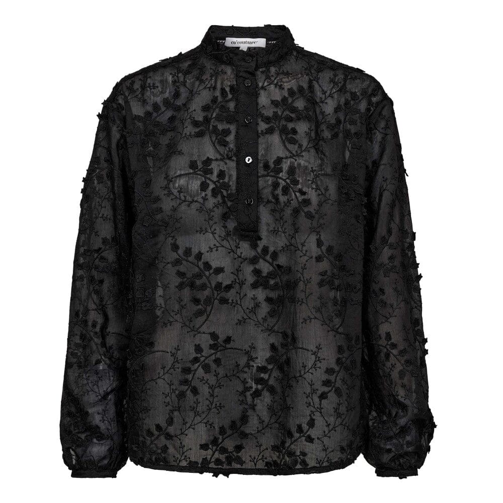 Co´Couture - Isakcc Embroidery Shirt 35989 - 96 - Black Skjorter