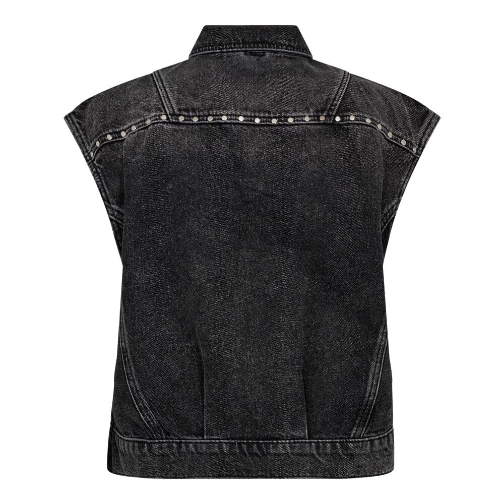 Co´Couture - Vickycc Stud Denim Vest 30367 - 96 - Black Veste
