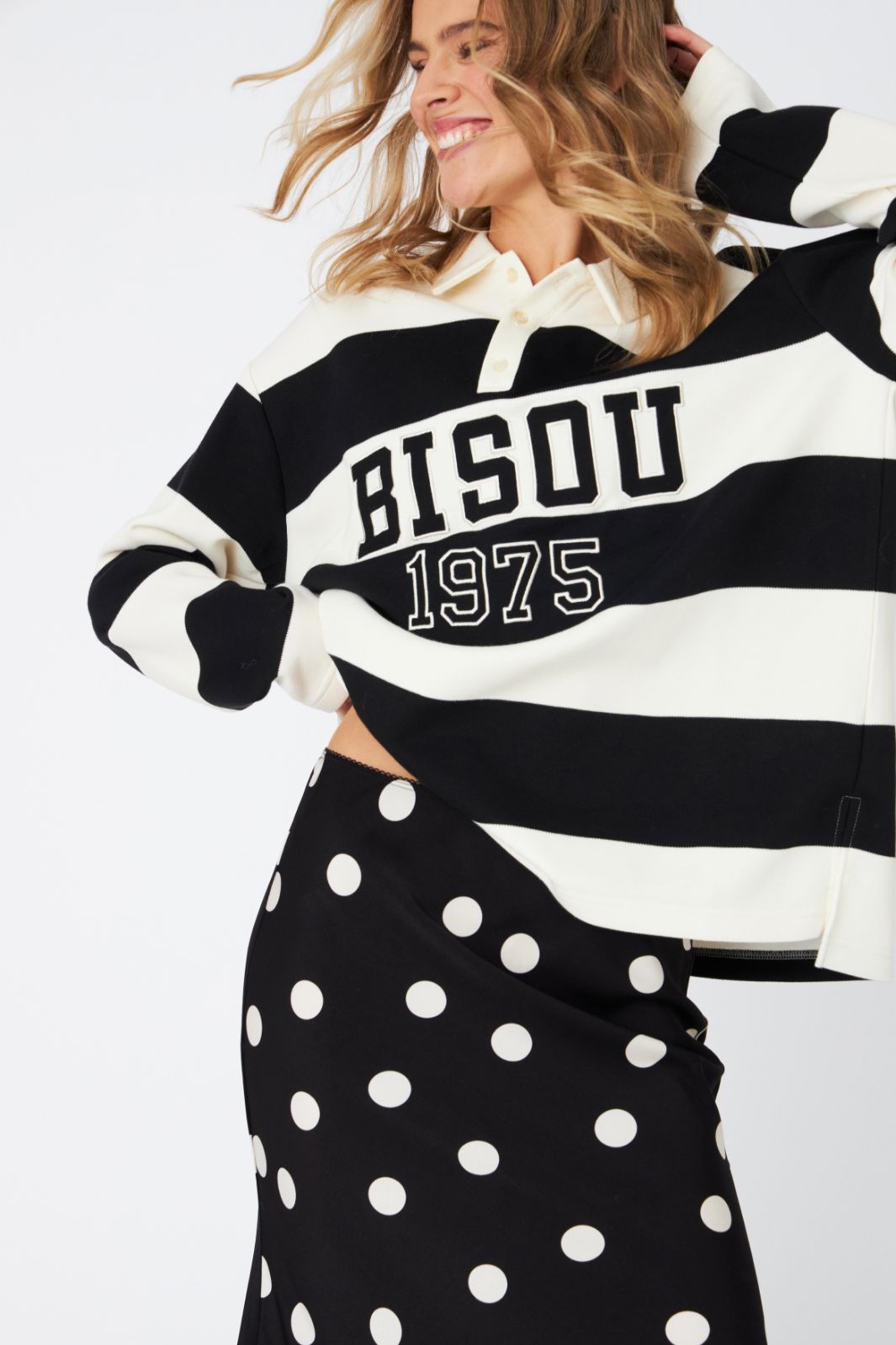 Cras - Bisou Blouse C474 - 8122 Black White Stripe Bluser