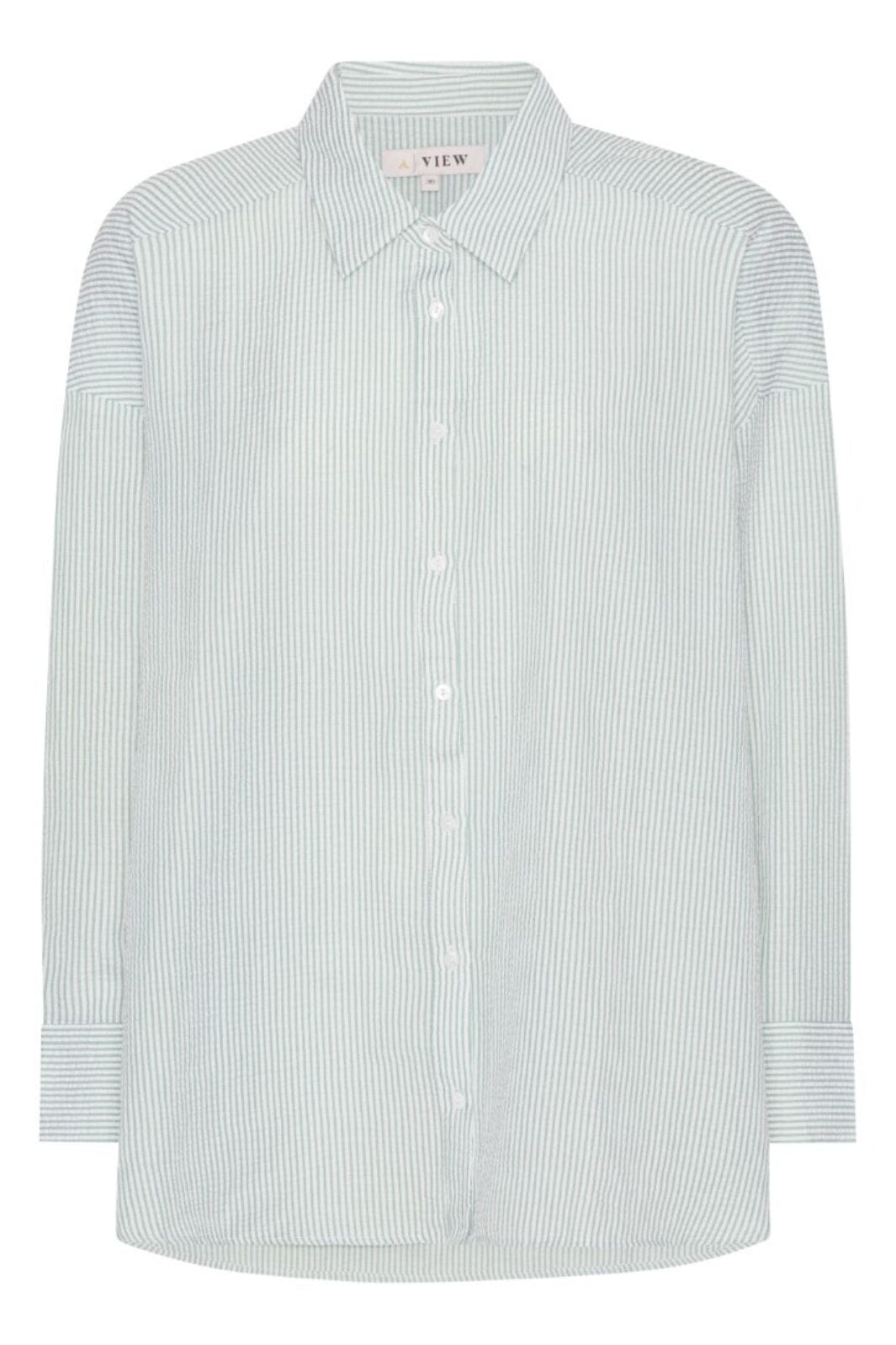 Forudbestilling - A-VIEW - Sonja Shirt - 122 Green/White (Maj/Juni) Skjorter