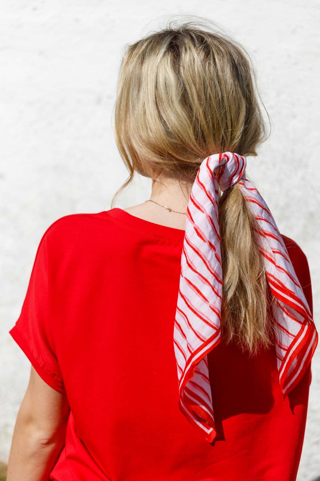 Black Colour - Bcbindy Mini Scarf 3631 - Red Stripe