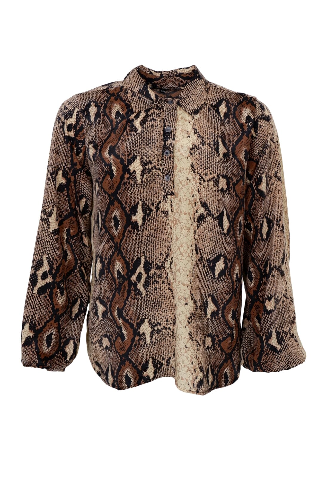 Forudbestilling - Black Colour - Bcluna Blouse With Collar - Python Bluser