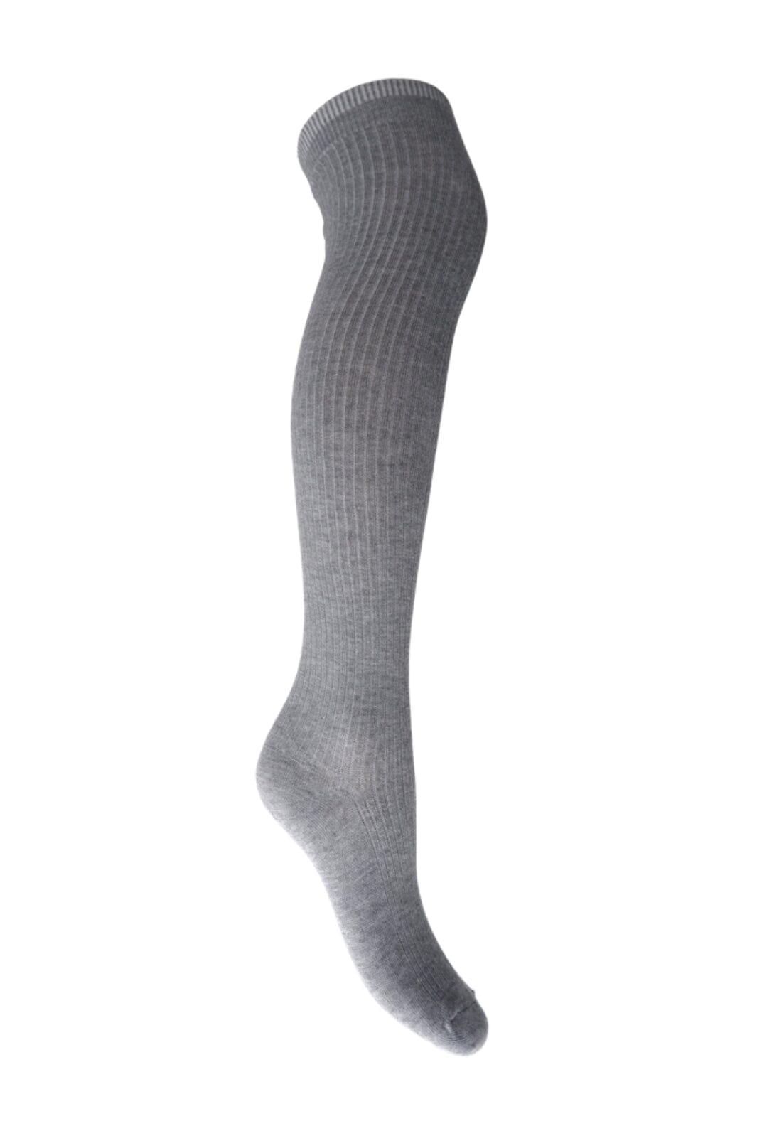 Forudbestilling - Black Colour - Bcmalika Kneehigh Rib Sock - Lt. Grey Strømper
