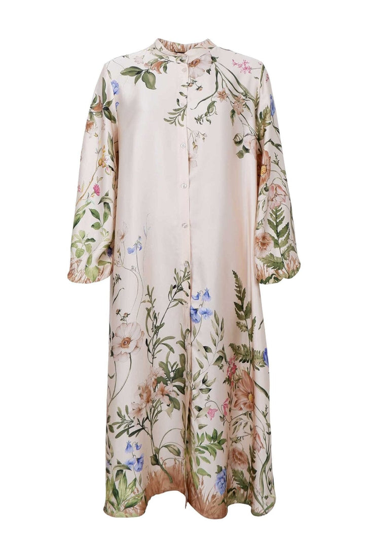 Black Colour - Bczennia Flower Dress 40901 - Champagne