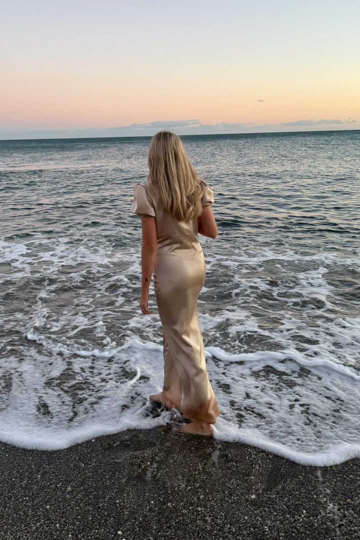 Forudbestilling - BYIC - Agneteic Long Dress A23810 - Light Brown Kjoler