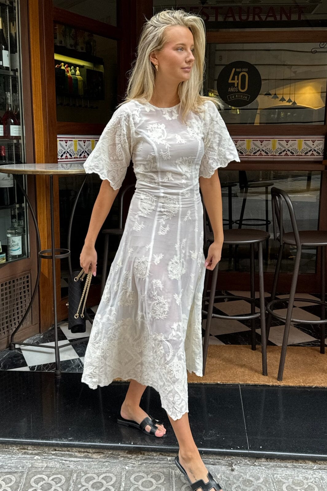 Forudbestilling - BYIC - Ellinoric Lace Long Dress - vw Vintage White Kjoler