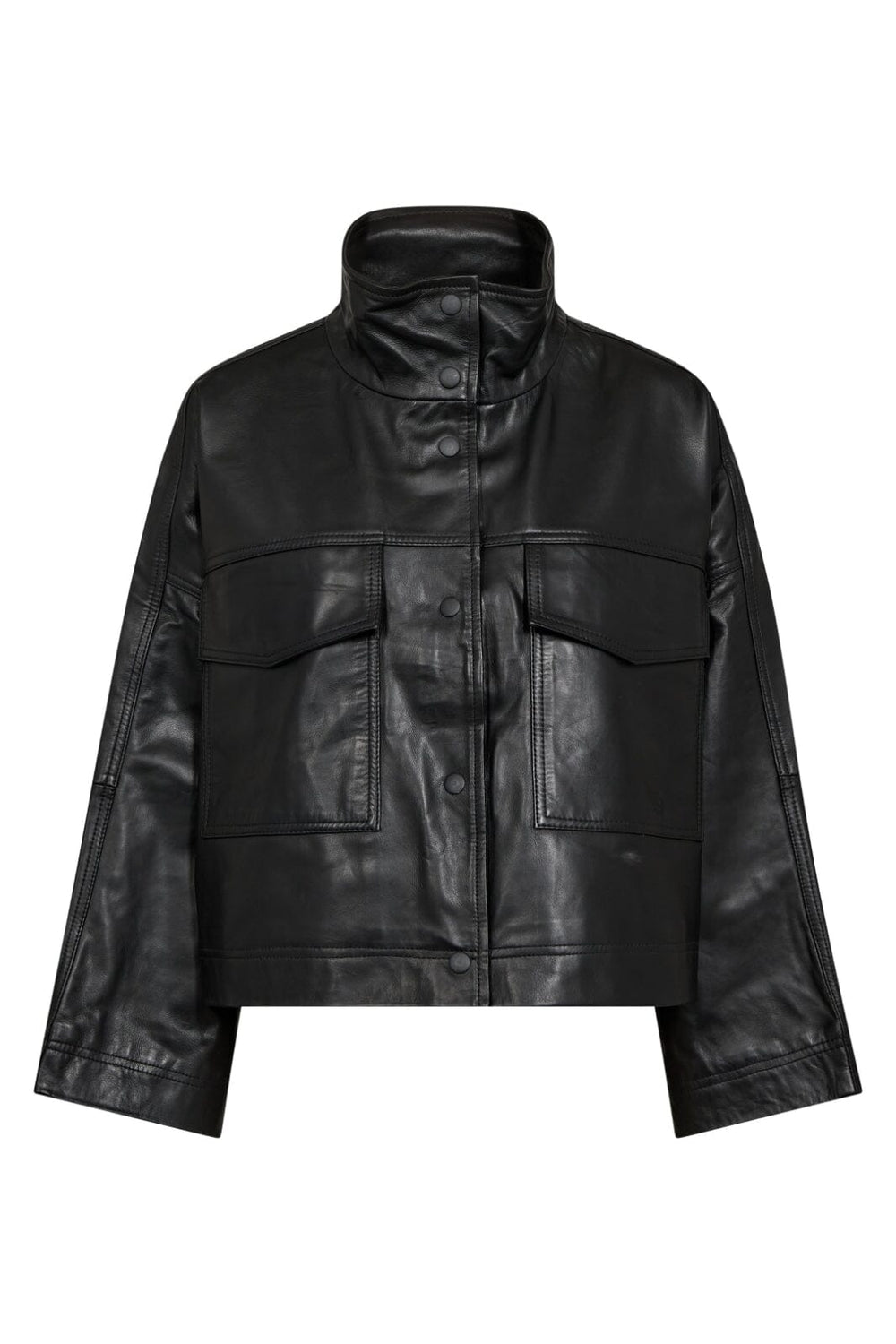 Forudbestilling - Co´couture - Phoebecc Leather Box Jacket 30260 - 96 Black Jakker