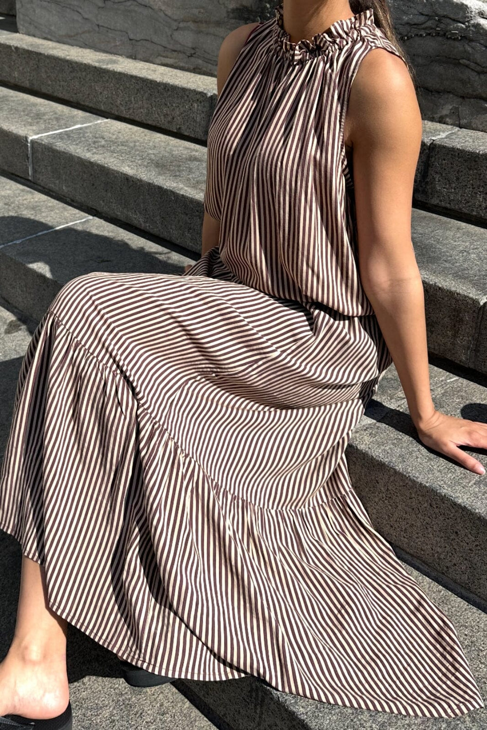 Continue - Maja Skirt Small Stripe 14970 - Brown Small Stripe