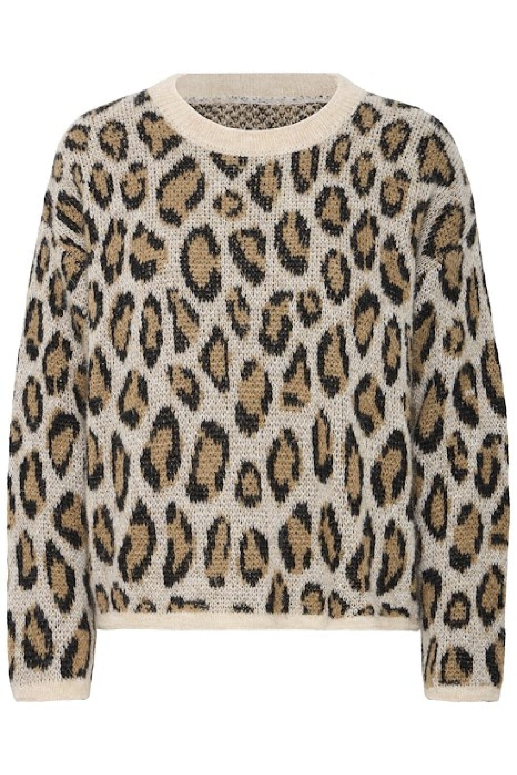Forudbestilling - Ichi - Ixcleo Ls - 205018 Birch Leop Print Strikbluser