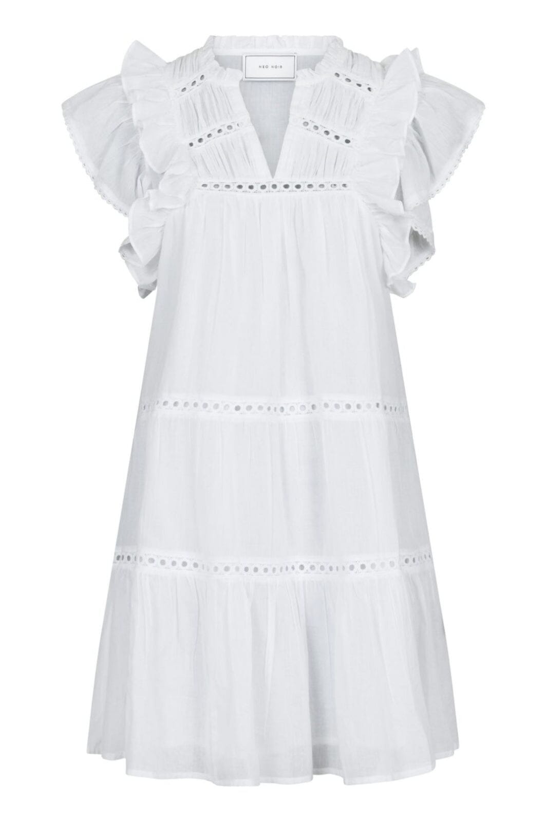 Forudbestilling - Neo Noir - Jamma S Voile Dress - White Kjoler
