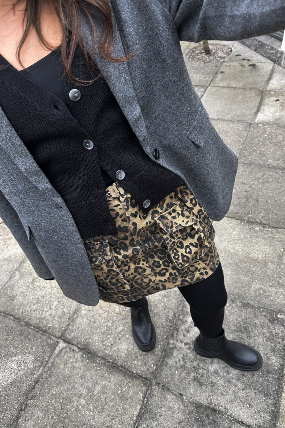 Forudbestilling - Neo Noir - Layken Leo Cargo Skirt - Leopard Nederdele