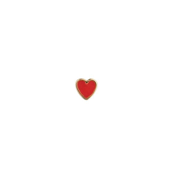 Forudbestilling - Stine A - Petit Love Heart Red Coral Enamel Gold - 1181-02-Red Coral Øreringe