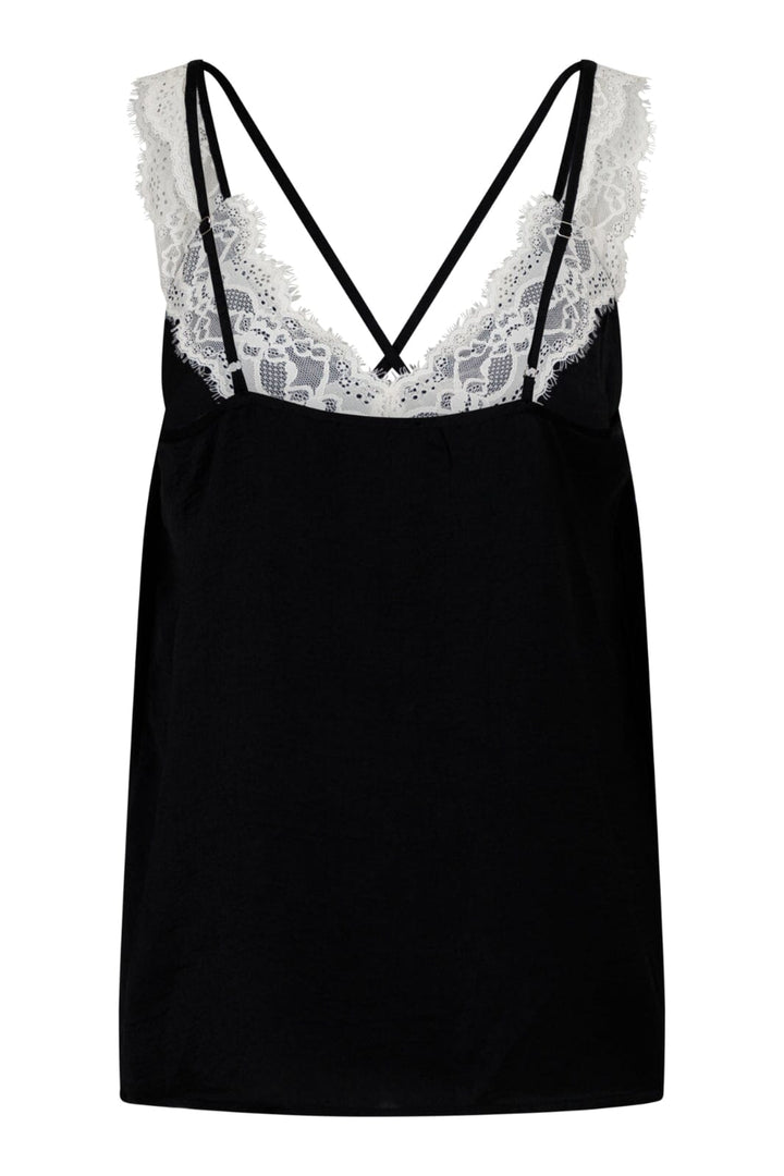 Forudbestilling - Valentin Studio - String Contrast Top - Black (April/Maj) Toppe