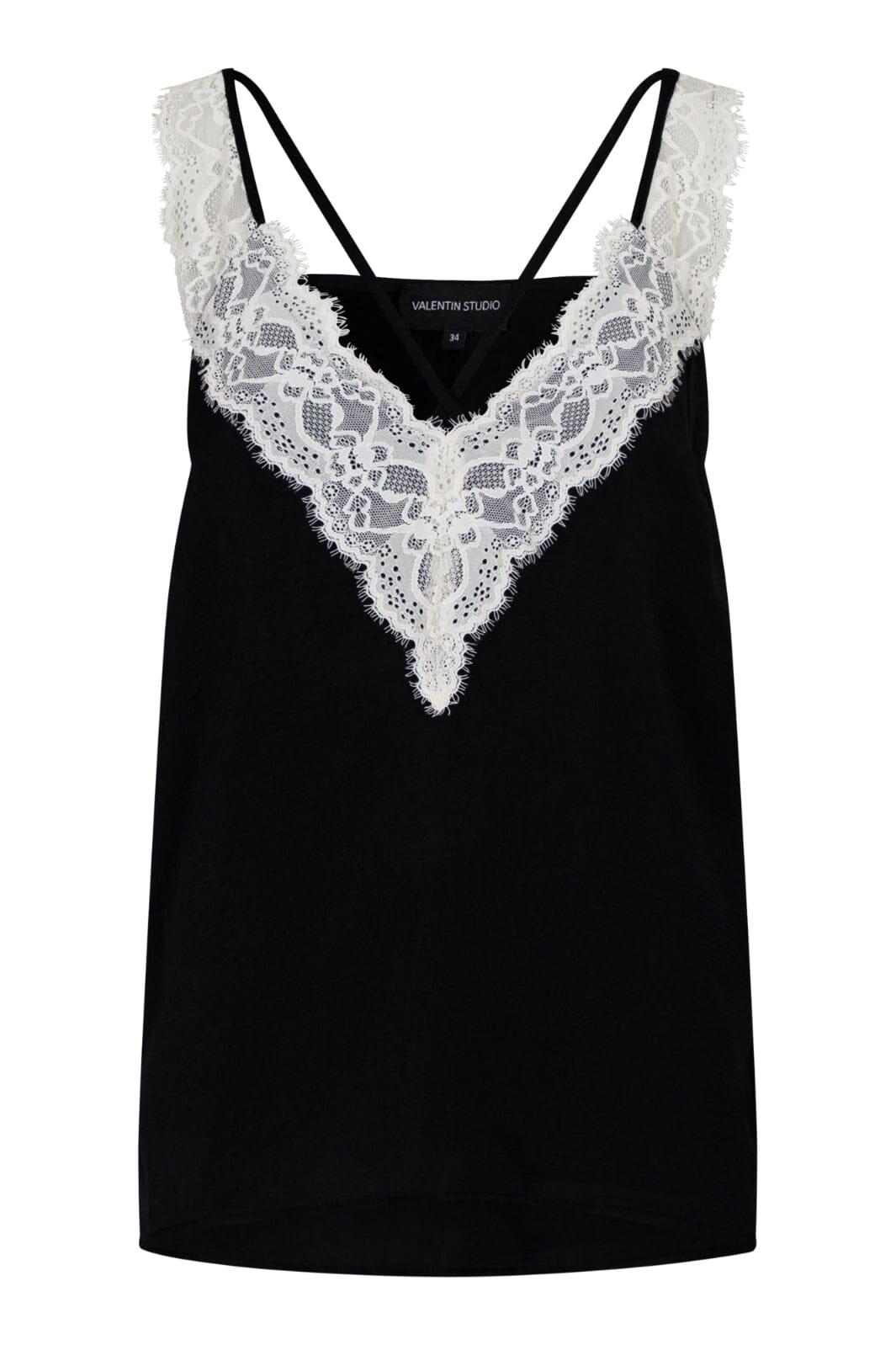 Forudbestilling - Valentin Studio - String Contrast Top - Black (April/Maj) Toppe