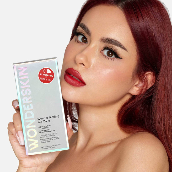 Forudbestilling - Wonderskin - Wonder Blading Lip Stain Kit Hayley - Hayley (Rich Neutral Red) Læbestift