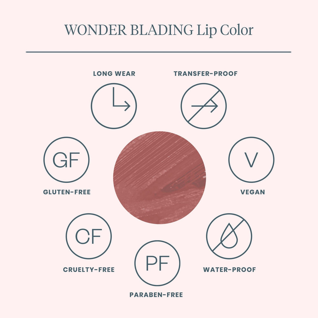 Forudbestilling - Wonderskin - Wonder Blading Lip Stain Kit LOVELY - Lovely (Chestnut Brown) Læbestift