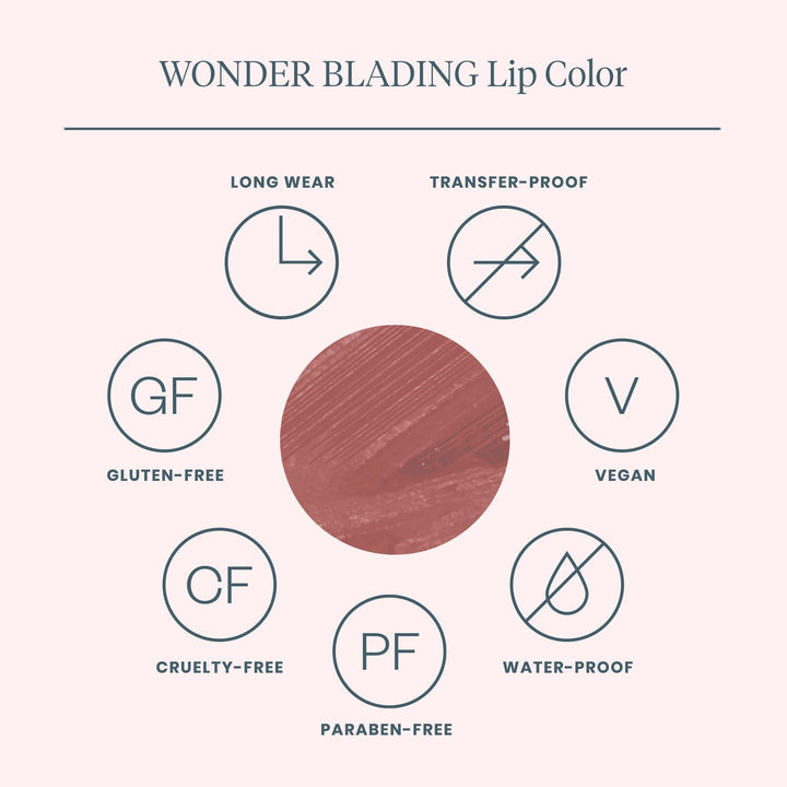 Forudbestilling - Wonderskin - Wonder Blading Lip Stain Kit LOVELY - Lovely (Chestnut Brown) Læbestift