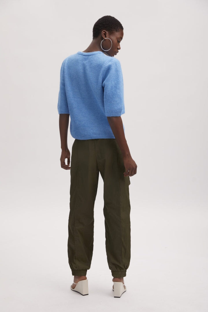 Gestuz - AlphaGZ tee - Malibu Blue Melange Strikbluser