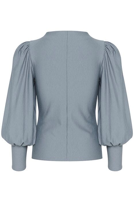 Gestuz - Rifagz Puff Blouse 10904986 - 105098 - Grey Blue Bluser