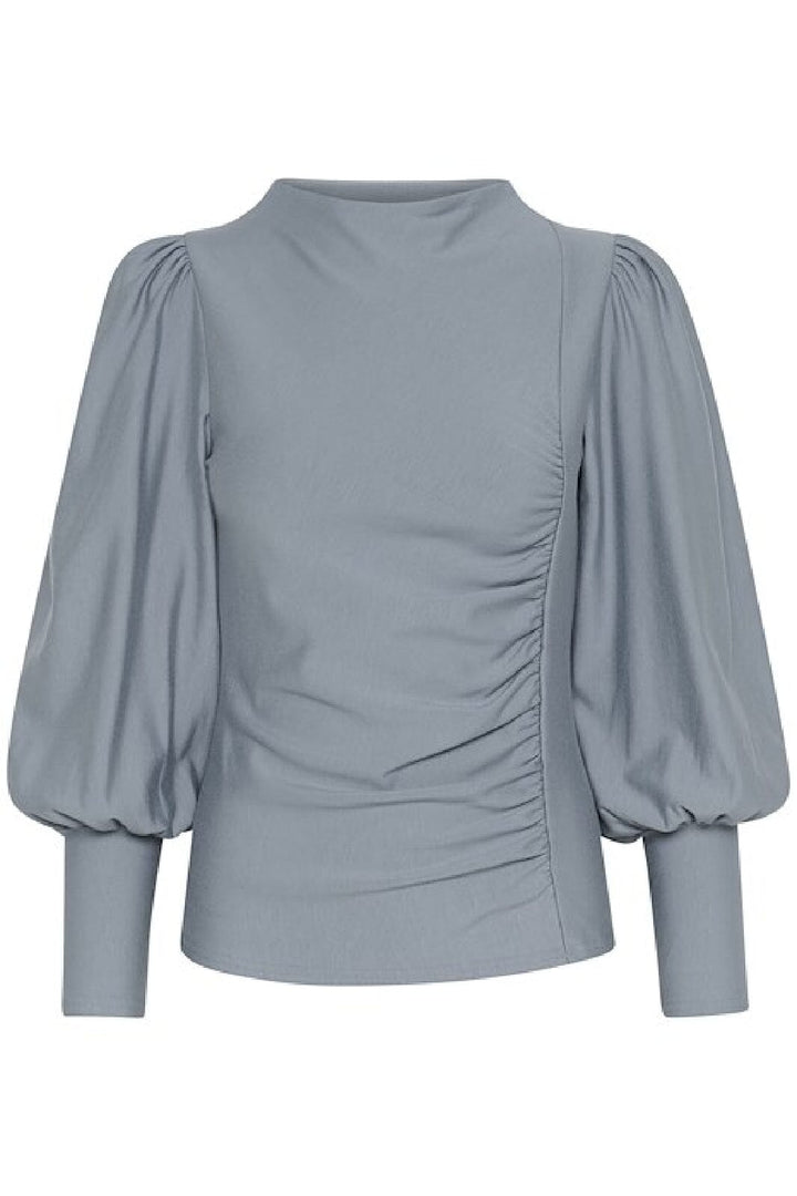 Gestuz - Rifagz Puff Blouse 10904986 - 105098 - Grey Blue Bluser
