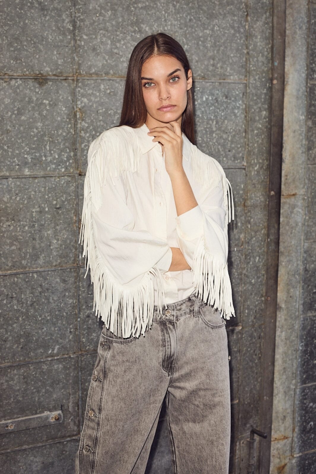 Haute L'Amitié - Fringe Shirt HL10298 - Off-White Skjorter