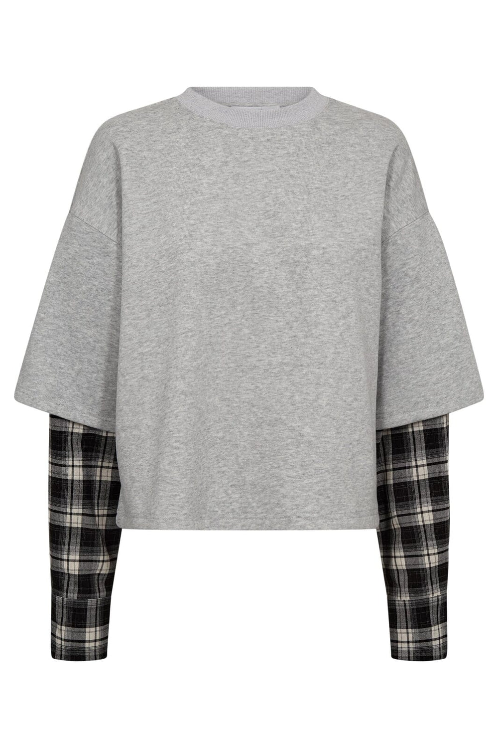 Haute L'Amitié - Sweat Ls Shirt Mix HL10327 - Grey Melangé