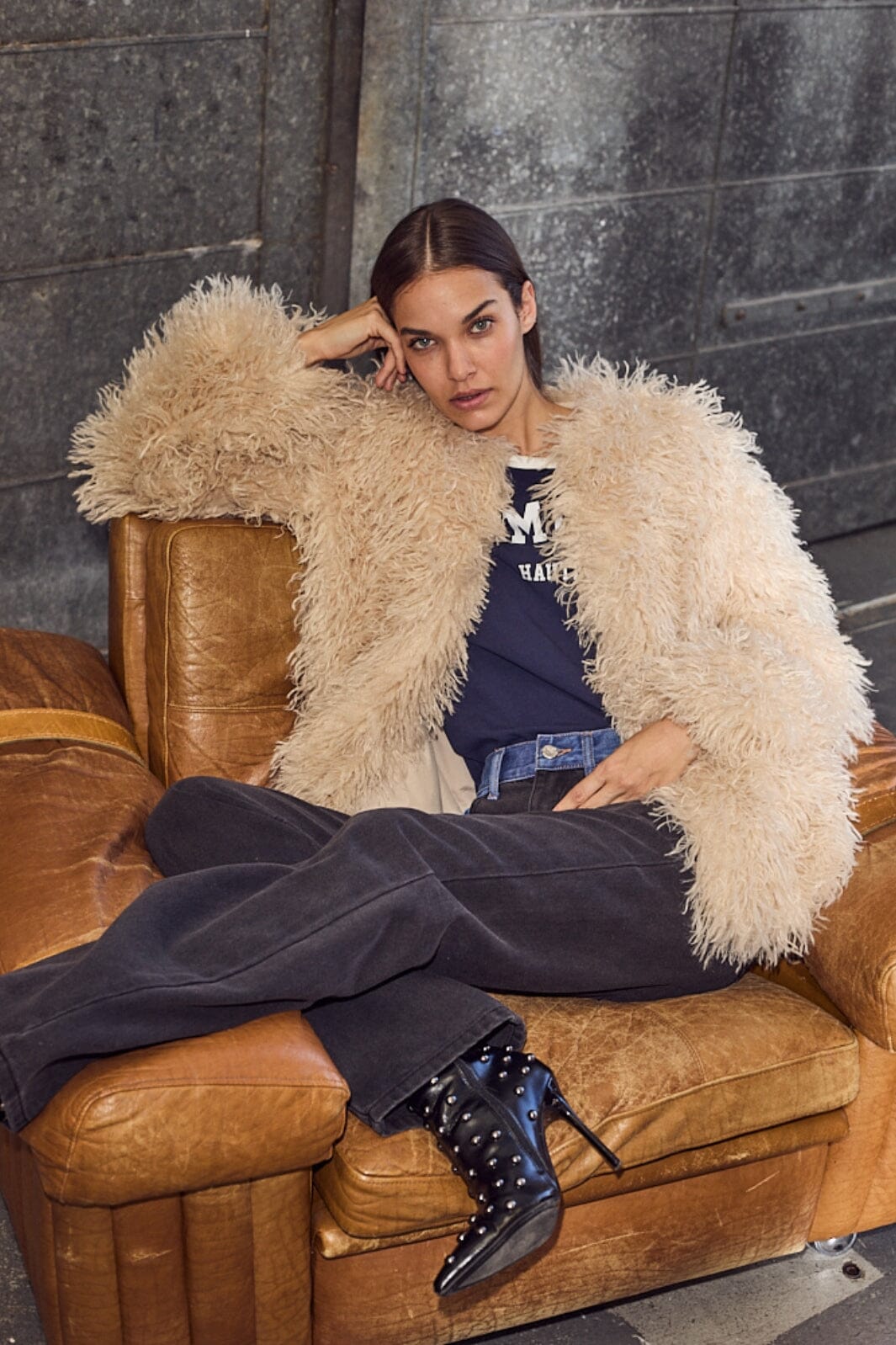 Haute L'Amitié - Tibet Fur Jacket HL10275 - Off-White Jakker