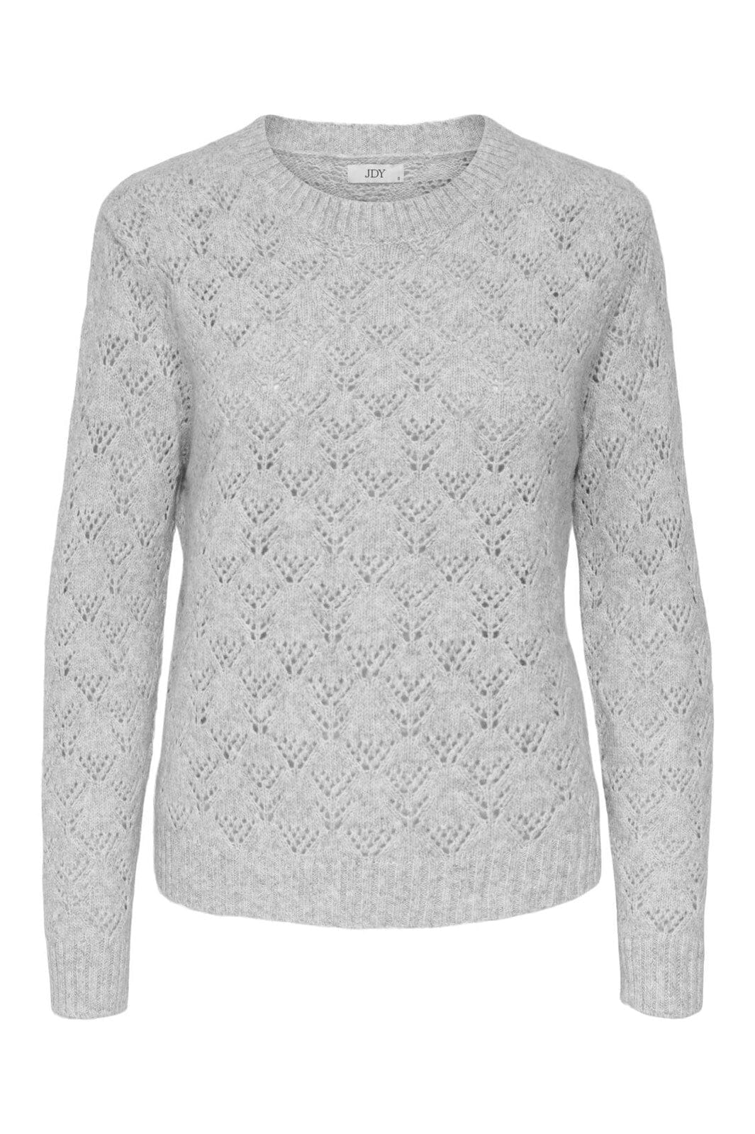 JDY - Jdyamanda Life L/S O-Neck Pullover Knt - 4838866 Light Grey Melange