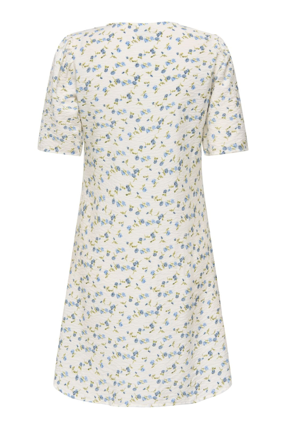 JDY - Jdycarrie 2/4 Short Dress - 4978336 Cloud Dancer Blue Mini Flower Kjoler