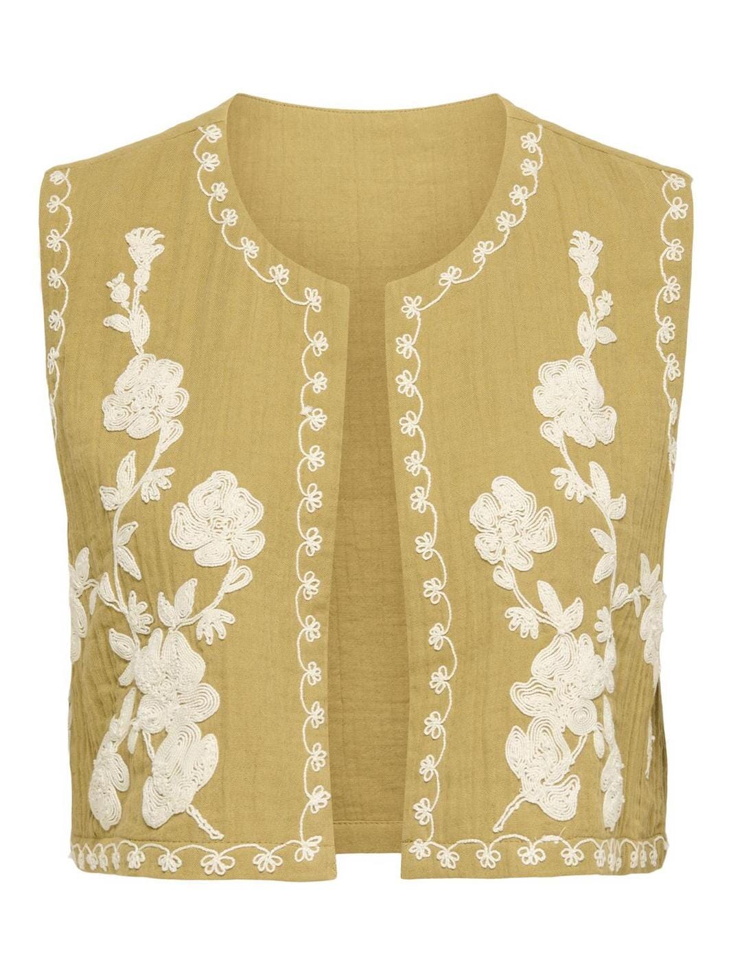 JDY - Jdymarley S/L Embroidery Vest - 4937518 Wood Thrush