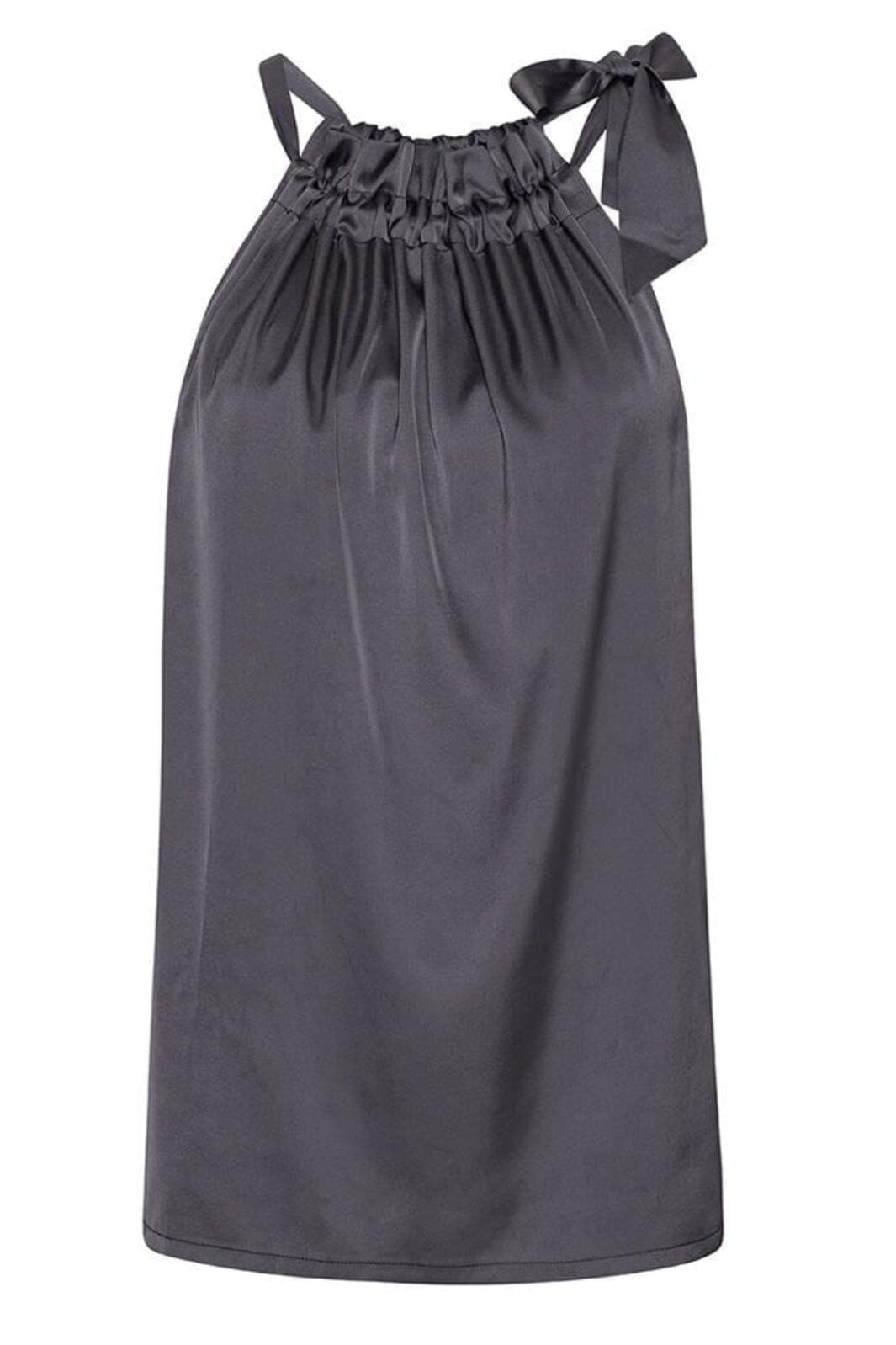 Karmamia - Ruffle Tie Top - Grey Toppe